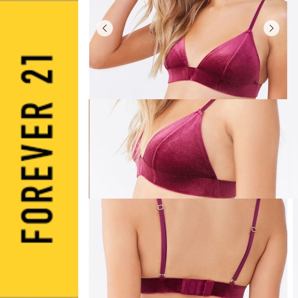 Forever 21 Velvet triangle bralette